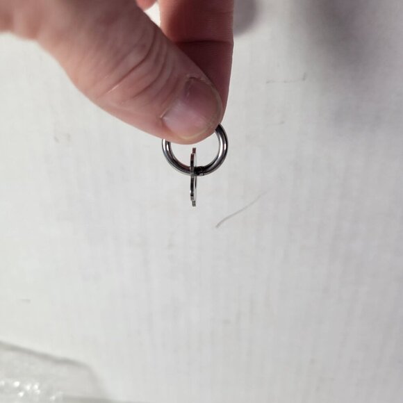 Revolve Peter & June Silver-Tone Dainty Modest Flower Charm Floral Hoop Earrings - Picture 2 of 4